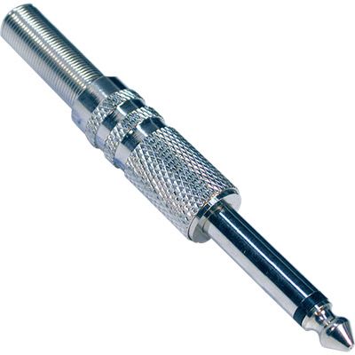 CONNECTOR JACK MONO 6.3mm MASCLE METÀL·LIC