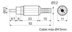 CONNECTOR RCA MASCLE NEGRE