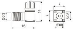 CONNECTOR SMA FEMELLA COLZAT 90º PER C.I. TEFLÓ