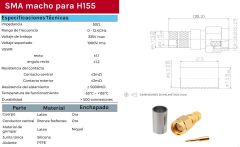 CONNECTOR SMA MASCLE CRIMPAR H155 TEFLÓ