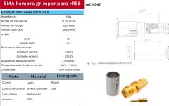 CONNECTOR SMA FEMELLA CRIMPAR H155 TEFLÓ