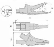 PINÇA COCODRIL PER BANANA 4MM GROGA