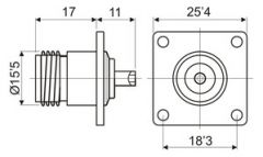 CONNECTOR N FEMELLA XASSÍS RG58