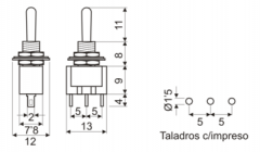 INTERRUPTOR MINI 3 POSICIONS ON-OFF-ON