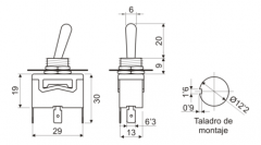 INTERRUPTOR 2P. (SPST) ON-OFF 250V 10A