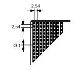 PLACA FIBRA VIDRE PERFORADA TIRES 100X160mm